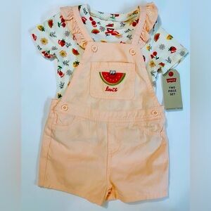 NWT Levi’s watermelon romper set 🍉